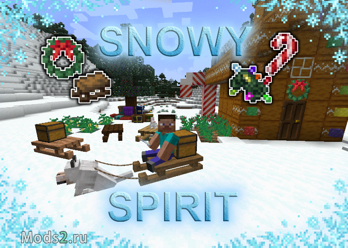 Фото Зимние декорации и сани - Snowy Spirit [1.19.2] [1.18.2]